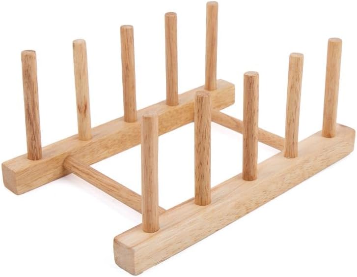 Daiso Wooden Dish Stand, Brown - Image 1